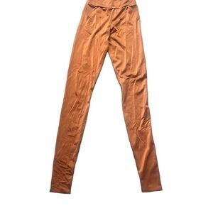 Kelle Brown Bronze Metallic Shimmer Full Length Dance Leggings Medium Ballet